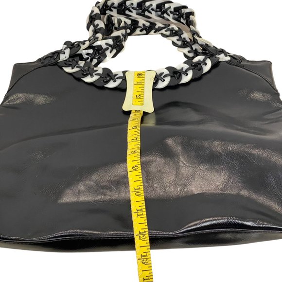 Women's Black and White Merona Double Shoulder Strap Handbag - Picture 10 of 13